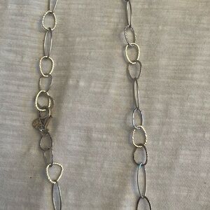 VINTAGE SMALL OVAL RING STERLING SILPADA NECKLACE approx 30 in